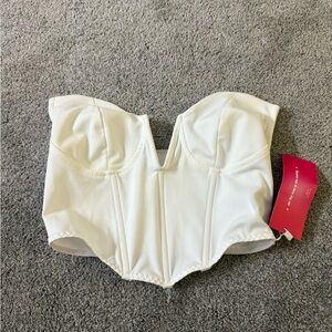 White cropped corset top